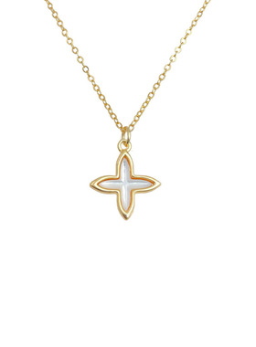 贝壳项链厚镀18K真金锁骨链日常