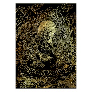 普巴金刚白描线画稿佛像唐卡描金涂色 DIY手绘自己画唐卡 装饰画