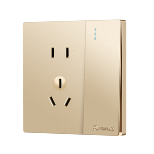 国际电工86型暗装双控开关插座多孔USB墙壁家用一开五孔单控面板