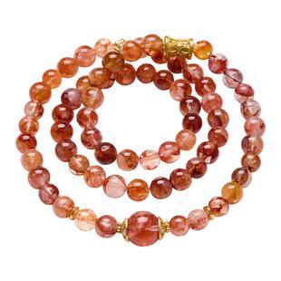 iSTONE/石头记天然红胶花手串水晶多宝原创轻奢小众精致多圈手链