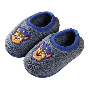 汪汪队儿童棉鞋包跟冬季男童家居室内小童女宝宝幼儿防滑棉拖鞋秋