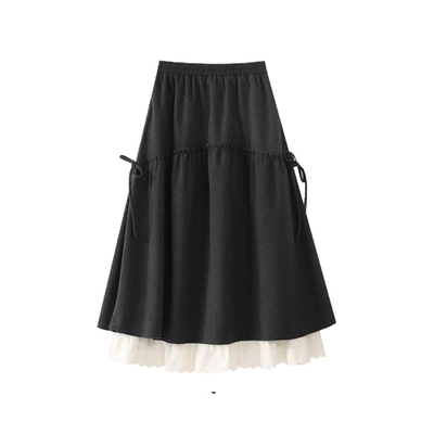 能穿一整个秋冬的蕾丝花边半身裙