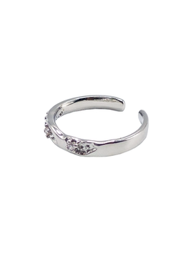 巨好看素圈锆石戒指女小众设计开口戒冷淡风气质个性百搭指环