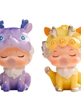 国风吉祥瑞兽潮玩盲盒桌面装饰品