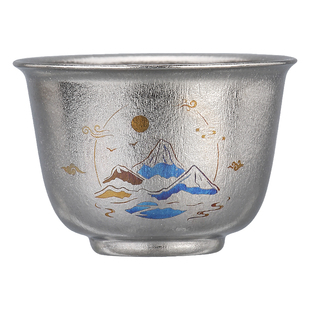 彩钛铃铛杯复古古朴茶杯品茗杯纯钛主人杯茶具高颜值新款中式茶道