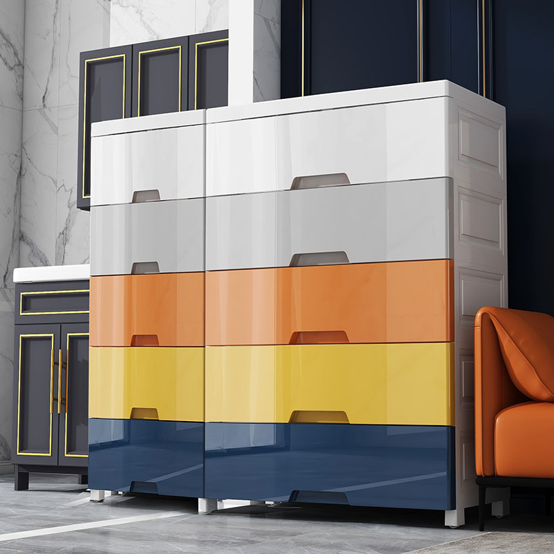 94CM宽超大抽屉式收纳柜加厚储物柜塑料家用带轮置物柜子儿童衣柜