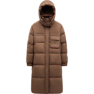 LINC金羽杰2024年冬季新品连帽学院感长款面包羽绒服女Y24808312