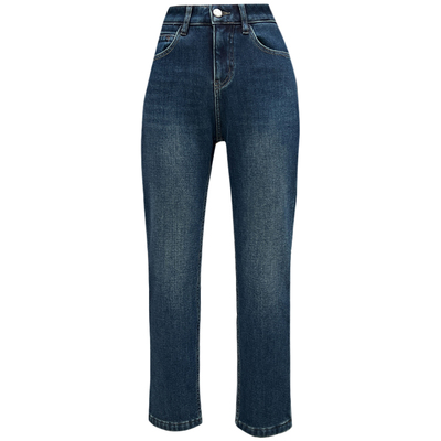 冬新款加厚绒九分女小直筒烟管裤