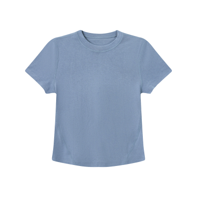 THESOONG/轻盈0压 醋酸天丝羊毛混纺柔软透气短袖T恤女9081