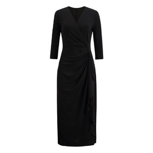 春装新款V领高贵优雅气质收腰显瘦连衣裙长裙宴会晚礼服裙子春季