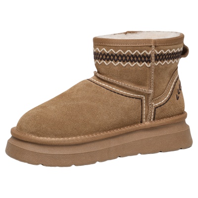 BeauToday加绒雪地靴冬季短靴