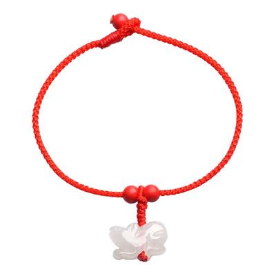 珍灵石12生肖红绳脚链可调节