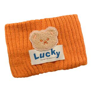 儿童帽子秋冬针织发带小女孩可扎高马尾运动护额头巾护耳保暖脑门