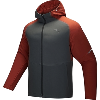 安踏男梭织外套加绒运动跑步