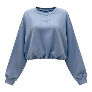 BW 雾彩色miu系复古卫衣短款女都市栗人舒适极简主义穿搭