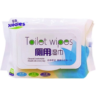 多奇厕用湿巾清洁入厕擦屁屁纯棉无纺布非湿厕纸绵柔洁阴100抽4包