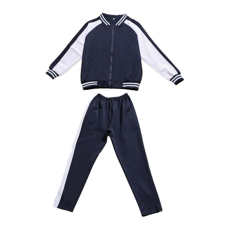 春秋季小学生藏青色运动服套装