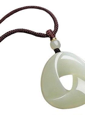 天然正品和田玉平安扣时转运吊坠