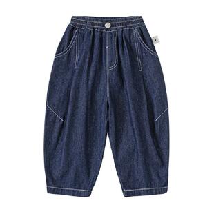 儿童牛仔裤夏季防蚊裤女童长裤明线男童哈伦裤2025新款空调裤夏装