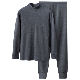 春织中老年人爸爸纯棉秋衣中厚中领半高领老人爷爷保暖内衣上衣男