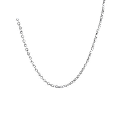 周六福S925银项链女无吊坠配饰素链O字锁骨链新年礼物