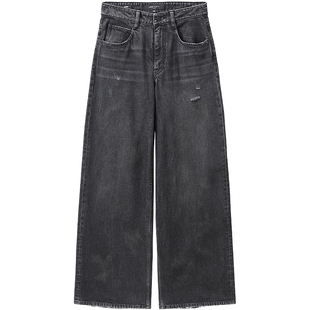 【免费改裤】[低腰]【杨幂同款】Miss Sixty显瘦阔腿裤破洞牛仔裤