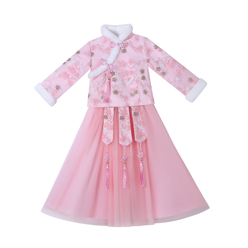 汉服女童古装加绒加厚秋冬款冬季