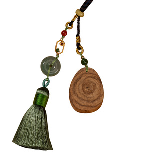 【佳期如梦】达拉干沉香无事牌吊坠原创设计天然熟结料挂件木饰品