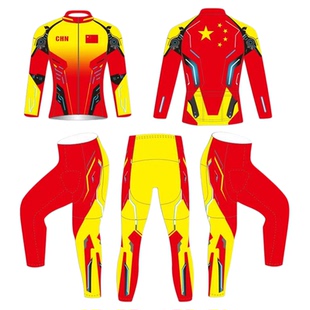 新款中国队未来科技男女款儿童成人连体短道速滑轮滑服比赛训练服