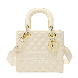 真皮女包戴妃包包女2025新款时尚高端品质通勤百搭单肩斜挎手提包