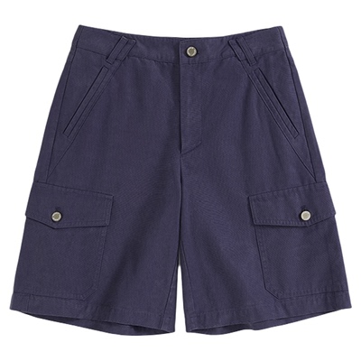 双腰头棉质水洗工装中裤