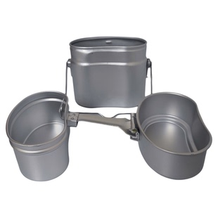 德式备烧烤吊锅炊具勺叉78水壶多功能l铝德军饭盒