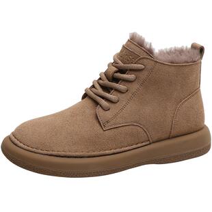 木林森女鞋2025新款冬季加绒保暖休闲鞋百搭软底高帮鞋女士大棉鞋