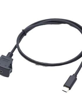 方形USB3.0 2.0带线RJ45网口转接头卡口安装母插座HDMI直插Type-C