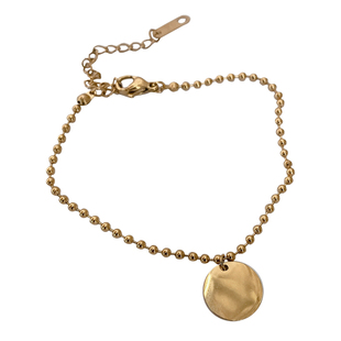 定制刻字母名字镀18K金圆牌手链原创小众闺蜜女友纪念礼物