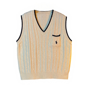 毛衣加厚马甲女款时尚马夹外搭2026春季新款坎肩宽松白色针织背心