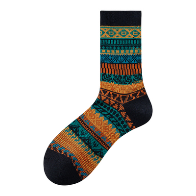 佐印男袜抗菌防臭复古民族风男袜