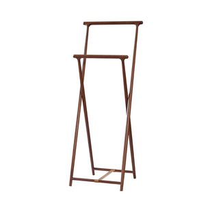 有清堂实木折叠落地衣帽架新中式红橡木挂衣架卧室客厅宋式美学