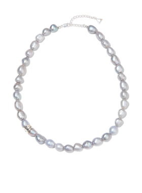 瑰意灰珍珠925银项链2025新款时尚女生小众设计高级感气质锁骨链