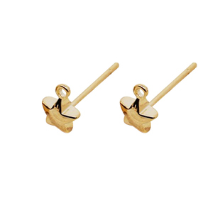 18k铜包金五角星带吊耳针手工diy耳饰配件耳环耳钉饰品材料