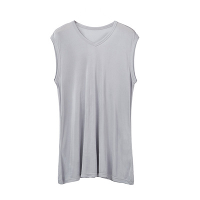 针织夏季大码桑蚕丝休闲男士背心