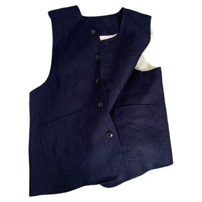 搭配所有上衣棉麻日系圆领马甲