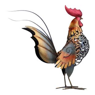 横成雄鸡金鸡手工摆件彩色大公鸡母鸡小鸡工艺品创意家居摆件H