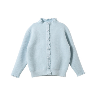 Amila女童甜美毛衣外套半高领儿童宝宝保暖针织开衫小女孩秋冬款