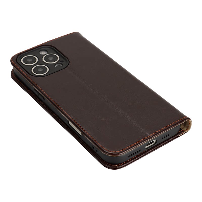 适用reno16pro翻盖牛皮保护壳