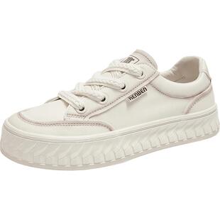 人本官方爆款小白鞋学生百搭休闲板鞋2026春季新款运动女鞋饼干鞋