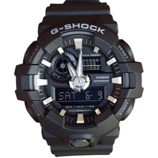 卡西欧G-SHOCK防水防震运动多功能电子手表GA-700-1B 1A黑武士