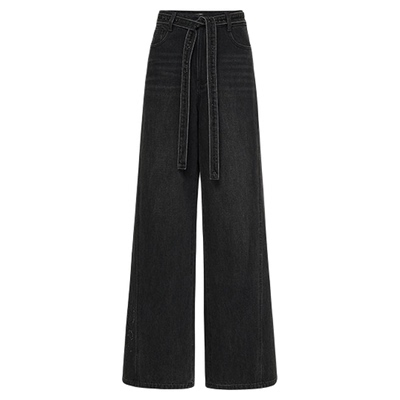 【商场同款】HPLY荷比俪2026春新款纯棉高腰设计感直筒阔腿牛仔裤