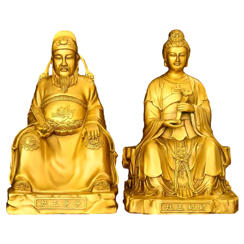 铜像灶王爷灶王奶灶神厨神厨房摆件工艺品礼品乔迁新居入伙新房