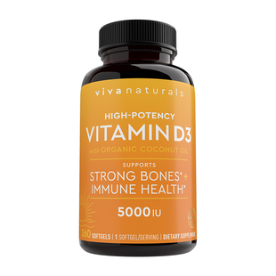 vivanaturals美国进口维生素d3软胶囊5000iu阳光维生素d补钙360粒